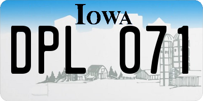 IA license plate DPL071