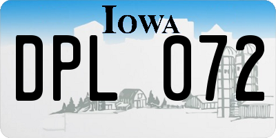 IA license plate DPL072