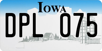 IA license plate DPL075