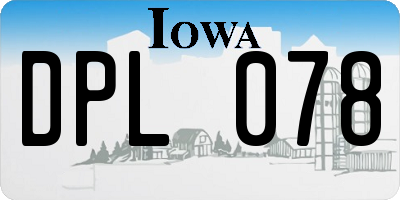 IA license plate DPL078