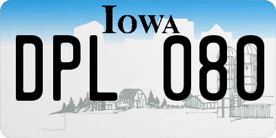 IA license plate DPL080