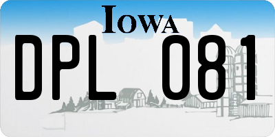 IA license plate DPL081