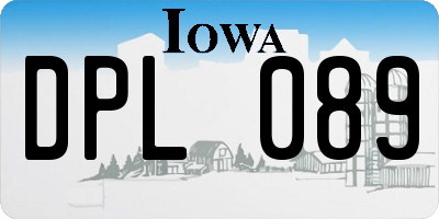 IA license plate DPL089