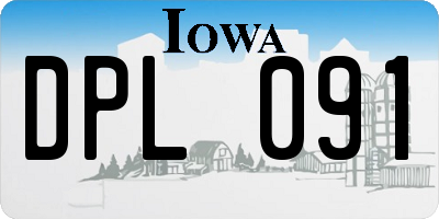 IA license plate DPL091