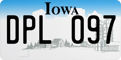 IA license plate DPL097