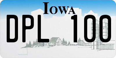 IA license plate DPL100