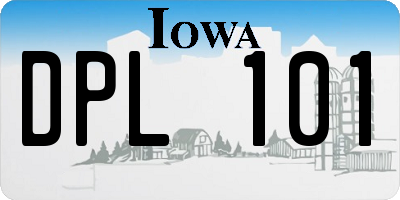 IA license plate DPL101