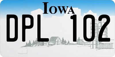 IA license plate DPL102