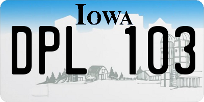 IA license plate DPL103