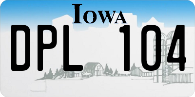 IA license plate DPL104