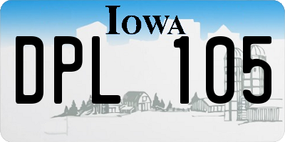 IA license plate DPL105