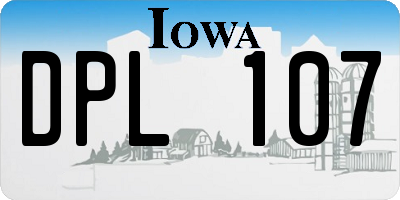 IA license plate DPL107