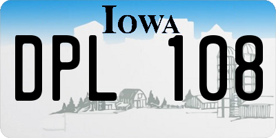 IA license plate DPL108