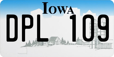 IA license plate DPL109