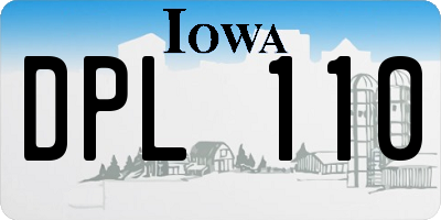 IA license plate DPL110