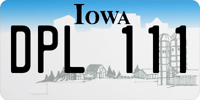 IA license plate DPL111