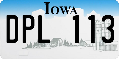 IA license plate DPL113
