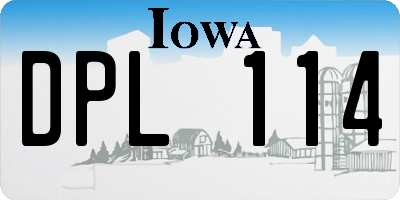 IA license plate DPL114