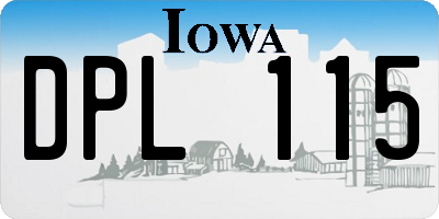 IA license plate DPL115