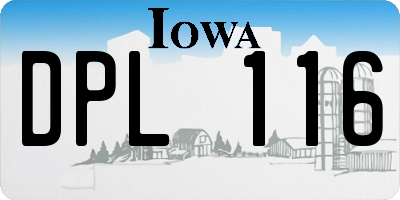 IA license plate DPL116
