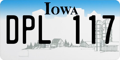 IA license plate DPL117