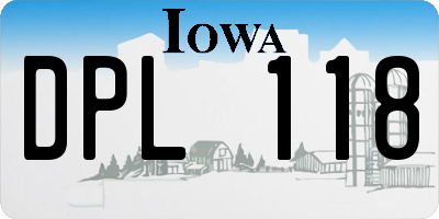 IA license plate DPL118