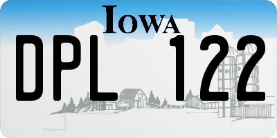IA license plate DPL122