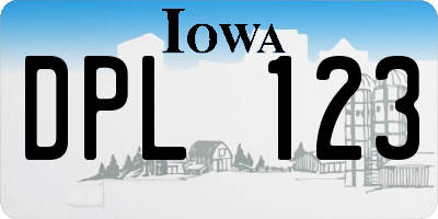 IA license plate DPL123