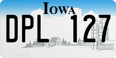 IA license plate DPL127