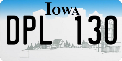 IA license plate DPL130