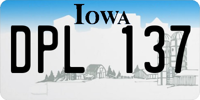 IA license plate DPL137