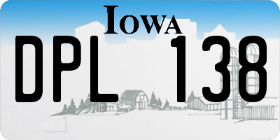 IA license plate DPL138