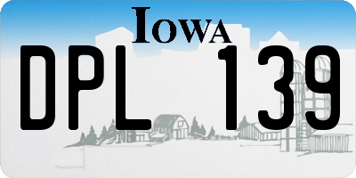 IA license plate DPL139