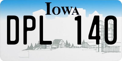 IA license plate DPL140