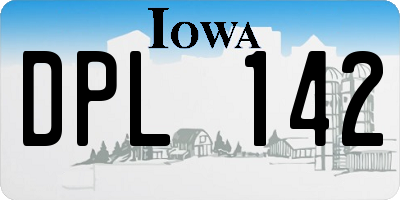 IA license plate DPL142