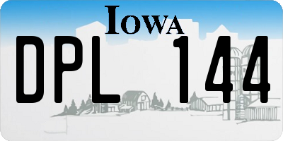 IA license plate DPL144