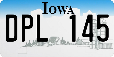 IA license plate DPL145