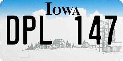 IA license plate DPL147