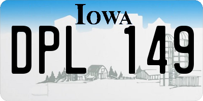 IA license plate DPL149