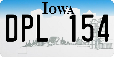 IA license plate DPL154