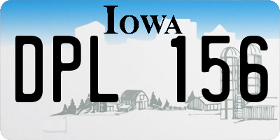 IA license plate DPL156