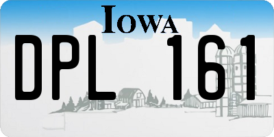 IA license plate DPL161