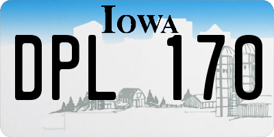 IA license plate DPL170