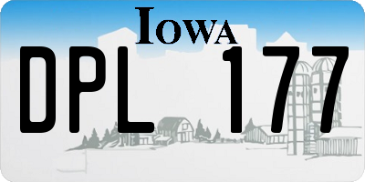 IA license plate DPL177