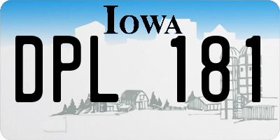 IA license plate DPL181