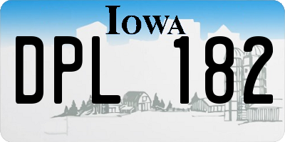IA license plate DPL182