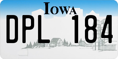 IA license plate DPL184