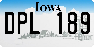 IA license plate DPL189