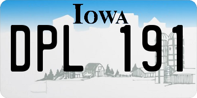 IA license plate DPL191
