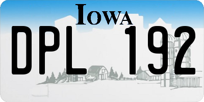 IA license plate DPL192